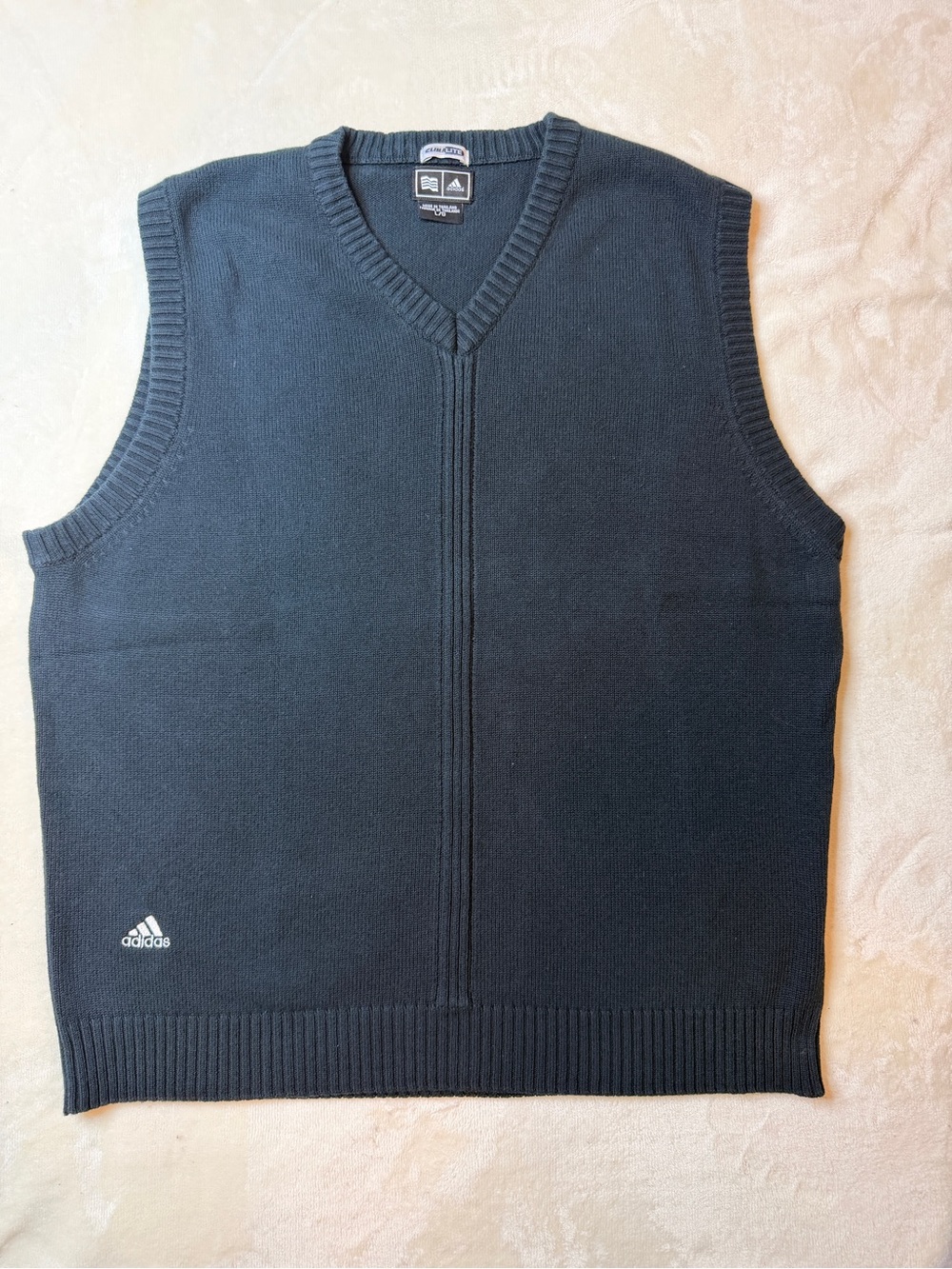 adidas Men’s Black V-Neck Knit Sweater Vest